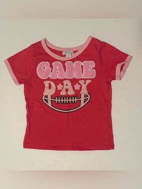 Flapdoodles Pink & Light Pink "Game Day" Graphic Tee 5